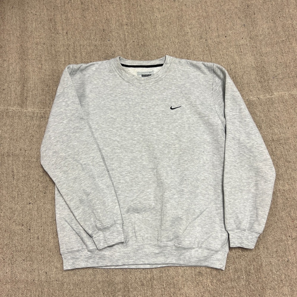 Vintage Nike Sweatshirt Mens Large Gray 2000s‎ Check Swoosh